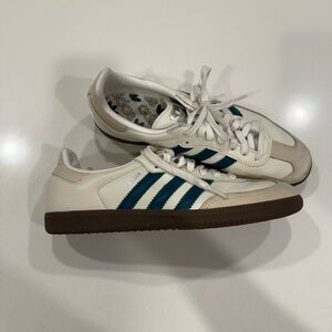 adidas Samba White and Blue Sneakers